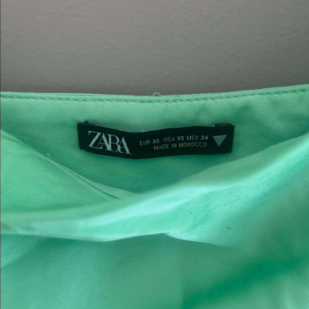 ZARA Green Sleeveless Crop Bustier Top - Picture 4 of 8